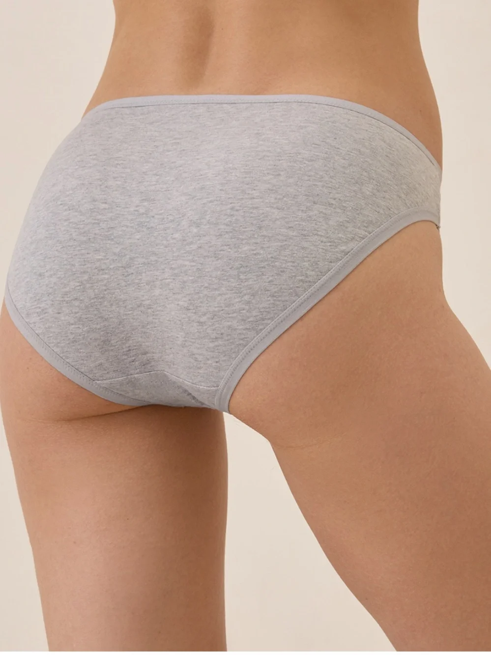 NWT! Pact Organic Everyday Classic Fit Bikini Heather Gray Cotton Bikini